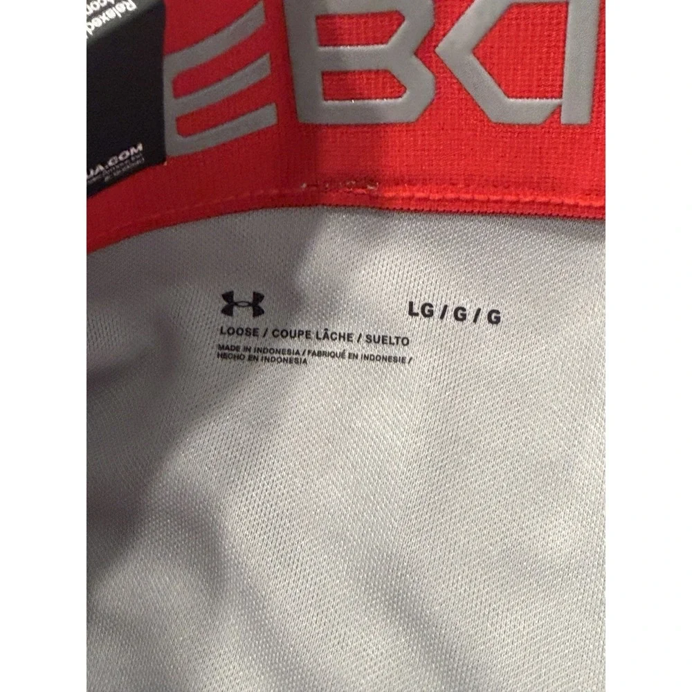 Under Armour Gameday Vanish Piped Baseball Pants Gray Red Mens L 1378697 NWT